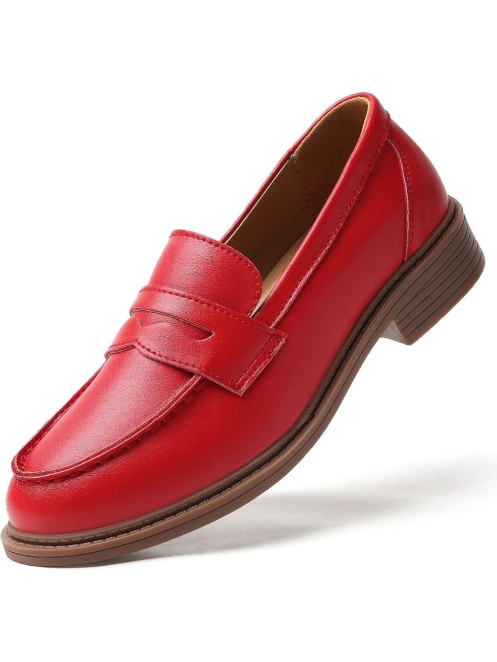 Women's Red Casual Loafers & Slip-Ons Driving Flats Work Elegant Dress Shoes